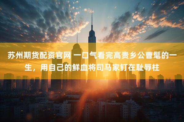 苏州期货配资官网 一口气看完高贵乡公曹髦的一生，用自己的鲜血将司马家钉在耻辱柱