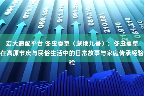 宏大速配平台 冬虫夏草（藏地九哥）：冬虫夏草在高原节庆与民俗生活中的日常故事与家庭传承经验